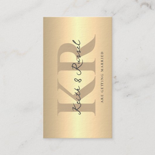 Minimalistische Elegante Hochzeit QR Code Gold Ein Begleitkarte (Vorderseite)