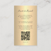 Minimalistische Elegante Hochzeit QR Code Gold Ein Begleitkarte (Rückseite)