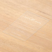 Minimalistische, elegante Hochzeit Save the Date Acryleinladungen (Ablage )