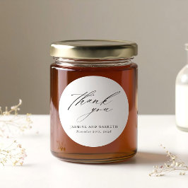 Minimalistische elegante Hochzeitsaufkleber und -e Runder Aufkleber