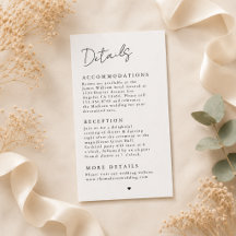 Minimalistische elegante Hochzeitsdetails