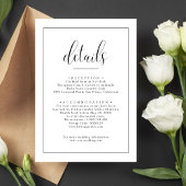 Minimalistische elegante Hochzeitsdetails Begleitkarte