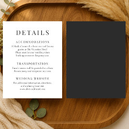 Minimalistische elegante Hochzeitsdetails Einladung
