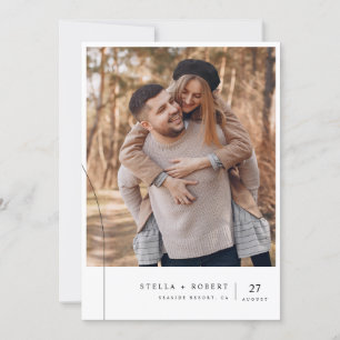 Minimalistische elegante Hochzeitsfoto Einladung