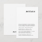 Minimalistische elegante Hochzeitskarte Begleitkarte (Vorne/Hinten)