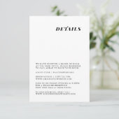 Minimalistische elegante Hochzeitskarte Begleitkarte (Stehend Vorderseite)