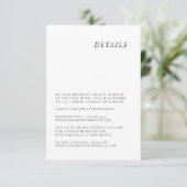 Minimalistische elegante Hochzeitskarte Begleitkarte (Stehend Vorderseite)