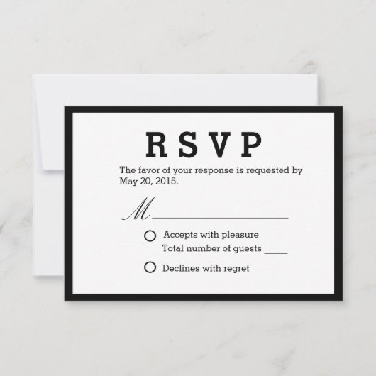 Minimalistische Elegante Hochzeitsreaktion UAWG RSVP Karte (Vorderseite)