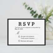 Minimalistische Elegante Hochzeitsreaktion UAWG RSVP Karte (Stehend Vorderseite)
