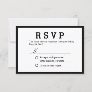 Minimalistische Elegante Hochzeitsreaktion UAWG RSVP Karte