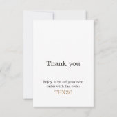 Minimalistische elegante Imitate Gold Heart Shop D Dankeskarte (Vorderseite)