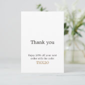 Minimalistische elegante Imitate Gold Heart Shop D Dankeskarte (Stehend Vorderseite)