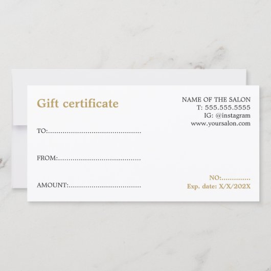 Minimalistische elegante Imitate Goldene Elfenbein (Rückseite)