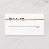 Minimalistische elegante Imitate Goldene Linie Ver Empfehlungskarte (Vorderseite)