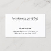 Minimalistische elegante Imitate Silbercoupon Rabattkarte (Rückseite)