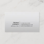 Minimalistische elegante Imitate Silberner Anwalt  Visitenkarte (Vorderseite)