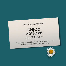 Minimalistische elegante Imitate Silberschöner Cou Rabattkarte