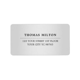 Minimalistische elegante Imitate Silberschwarzes E Adressaufkleber