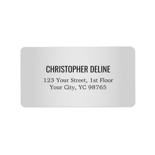 Minimalistische elegante Imitate Silberschwarzes E Adressaufkleber (Vorne)