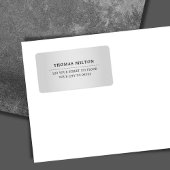 Minimalistische elegante Imitate Silberschwarzes E Adressaufkleber