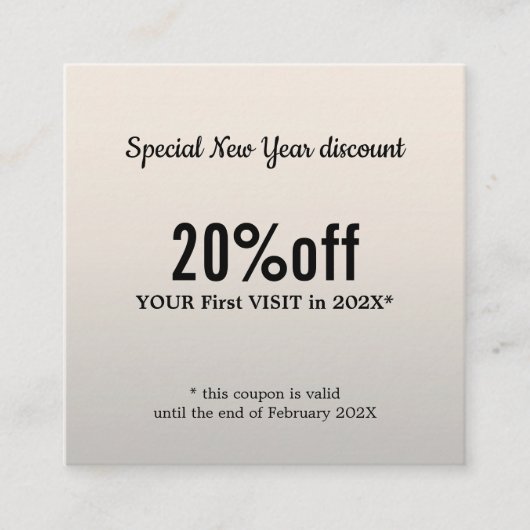 Minimalistische elegante Imitate Silberweiße Schön Rabattkarte (Vorderseite)