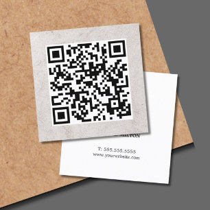 Minimalistische elegante Imitate Stone QR Code Con Quadratische Visitenkarte