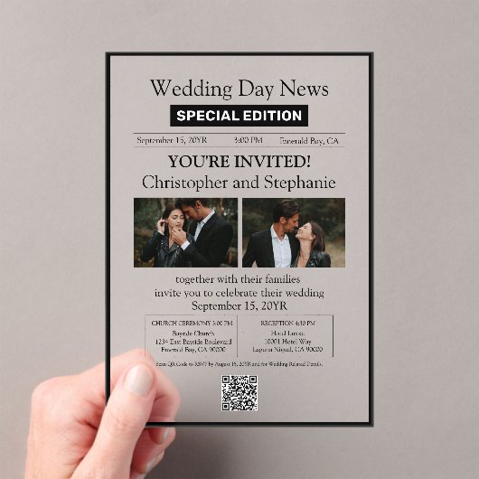 Minimalistische elegante, individuell anpassbare Z Acryleinladungen (Insitu (Handheld))