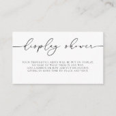 Minimalistische elegante Kalligrafie-Display-Dusch Begleitkarte (Vorderseite)