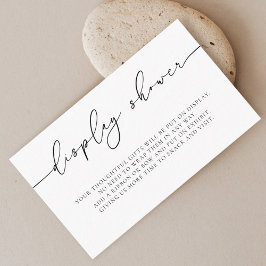 Minimalistische elegante Kalligrafie-Display-Dusch Begleitkarte