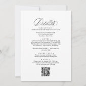 Minimalistische Elegante Kalligraphie QR Code Hoch Einladung (Rückseite)