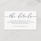 Minimalistische elegante kalligraphische Hochzeitd Begleitkarte (Vorderseite)