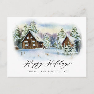 Minimalistische elegante Kiefern-Weihnachtsgruß Postkarte