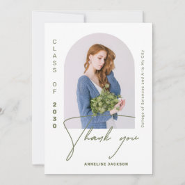 Minimalistische elegante Klasse des Fotos Abschlus Dankeskarte