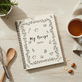 Minimalistische elegante Kochrezepte Notizblock