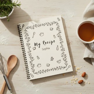 Minimalistische elegante Kochrezepte Notizblock