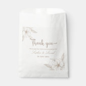 Minimalistische Elegante Kontur Blumenhochzeit Geschenktütchen (Vorderseite)