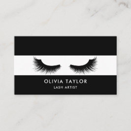 Minimalistische elegante Lashes Schwarz und Weiß Visitenkarte