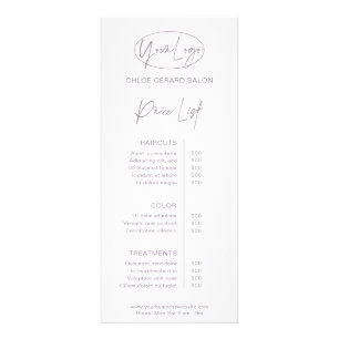 Minimalistische elegante Lavender Fog Moderne Prei Werbekarte