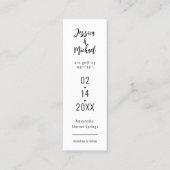 Minimalistische Elegante Lesezeichen Save the Date Telefonnummerkarte (Rückseite)