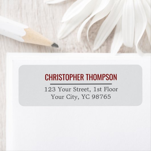 Minimalistische Elegante Light Gray Deep Red Line (Insitu)