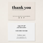 Minimalistische Elegante Light Pastel Danke Coupon (Vorne & Hinten)
