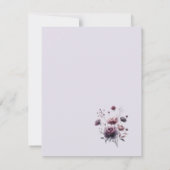 Minimalistische, elegante Lila Hochzeit Einladung (Rückseite)