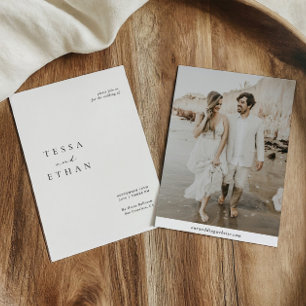Minimalistische Elegante Moderne Foto Hochzeit Einladung