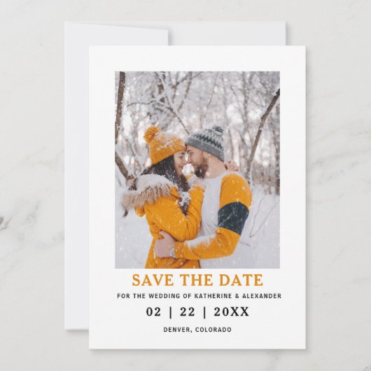 Minimalistische Elegante Moderne Foto Hochzeit Save The Date (Vorderseite)
