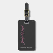 Minimalistische elegante, moderne grau schlicht gepäckanhänger (Vorderseite vertikal)