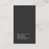 Minimalistische elegante, moderne grau schlicht visitenkarte (Rückseite)