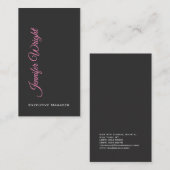 Minimalistische elegante, moderne grau schlicht visitenkarte (Vorne/Hinten)