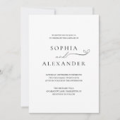 Minimalistische Elegante Moderne Hochzeit Einladung (Vorderseite)