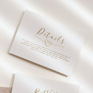 Minimalistische elegante moderne Hochzeitsdetails Begleitkarte
