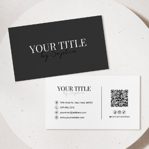 Minimalistische elegante moderne schwarze und weiß visitenkarte